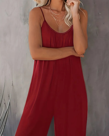 Scoop Neck Spaghetti Strap Jumpsuit