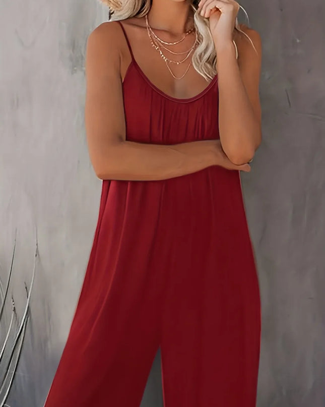 Scoop Neck Spaghetti Strap Jumpsuit