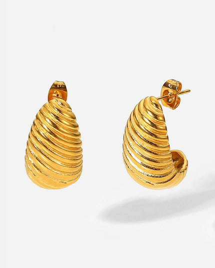 Shell Shore Spiral Stud Earrings Gold One Size