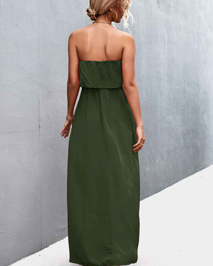 Strapless Split Maxi Dress