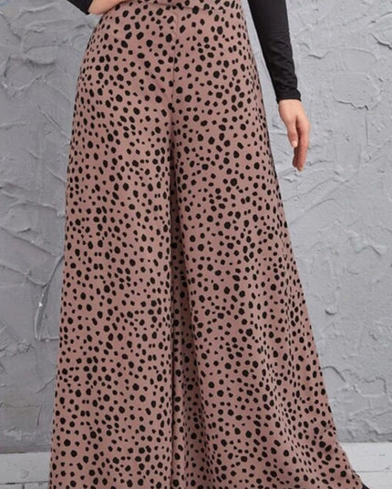 Animal Print High-Rise Culottes Dusty Pink