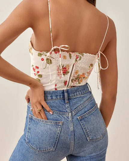 Printed Smocked Cami Top