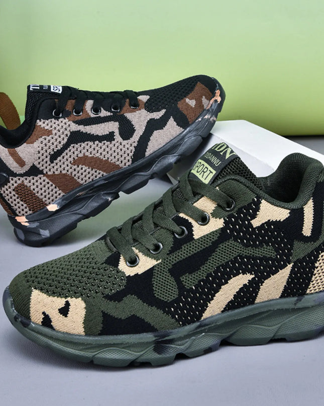 Camouflage Mesh Athletic Sneakers 