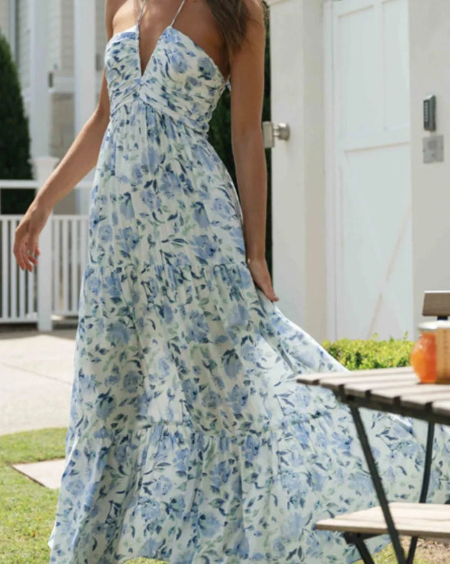 Printed Halter Neck Cami Dress