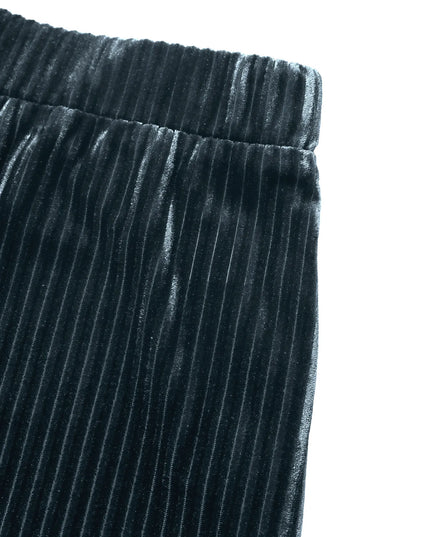 High-Waisted Ribbed Velvet Flare Pants