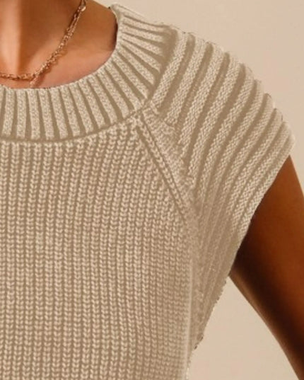 SO ME Mineral Washed Raglan Sleeveless Sweater Top