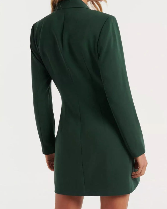 Double-Breasted Long Sleeve Blazer Dress