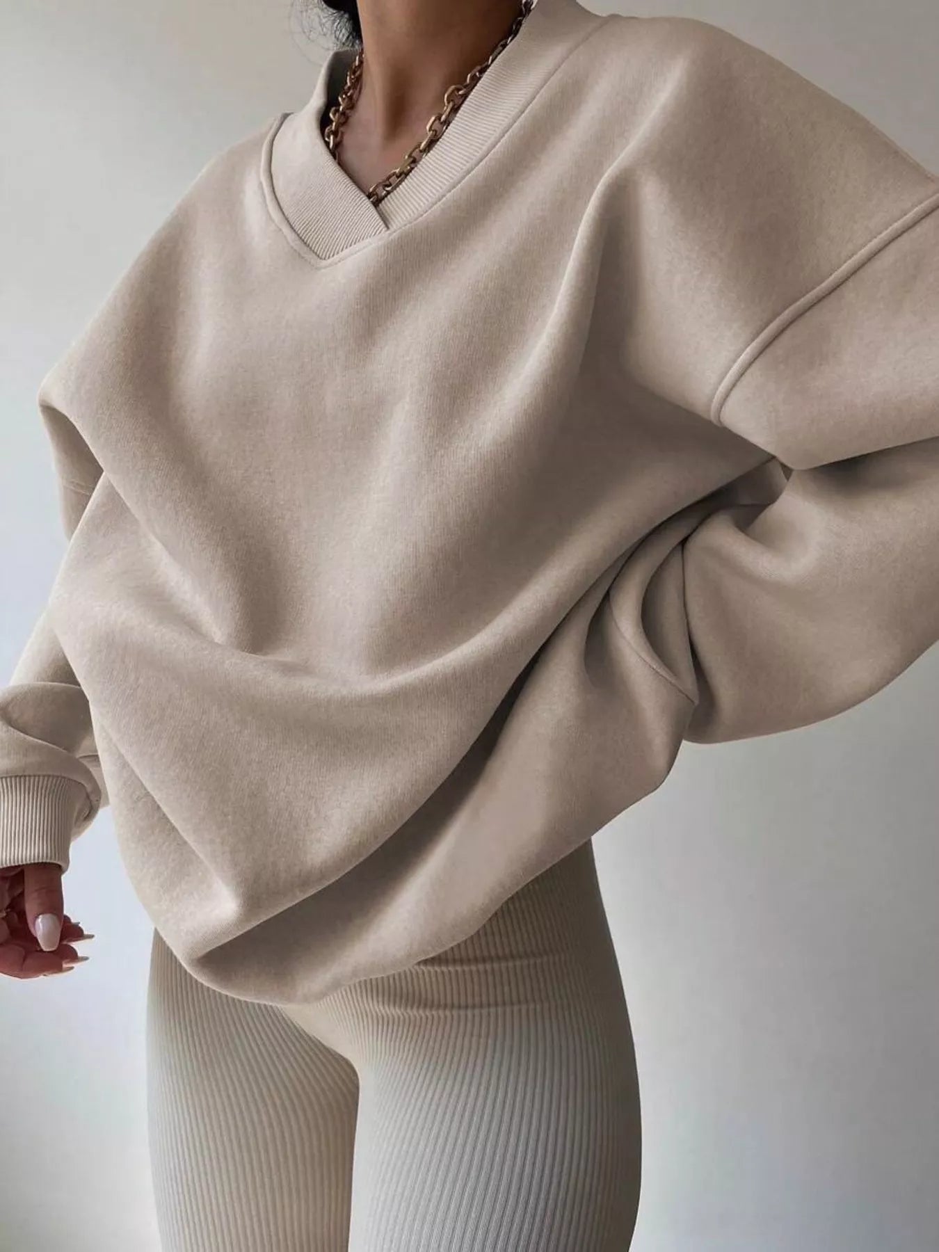 Dropped Shoulder Long Sleeve Oversized Sweatshirt