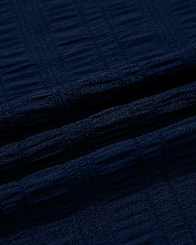 Textured Square Neck Top and Shirred High Waist Shorts Set