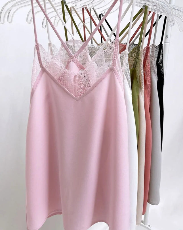 BiBi Lace Cami Solid Tank Top