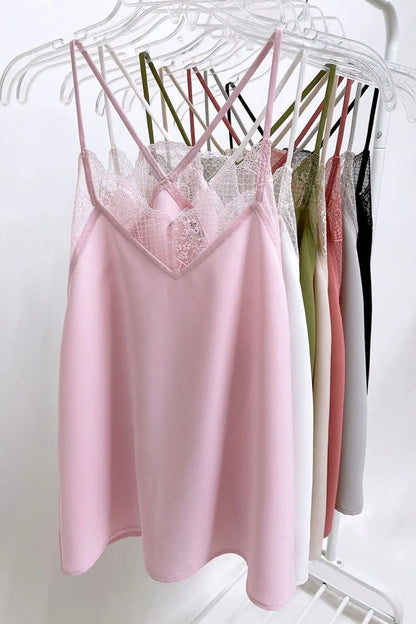 BiBi Lace Cami Solid Tank Top