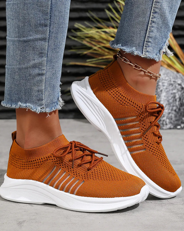 Breathable Mesh Lace Up Athletic