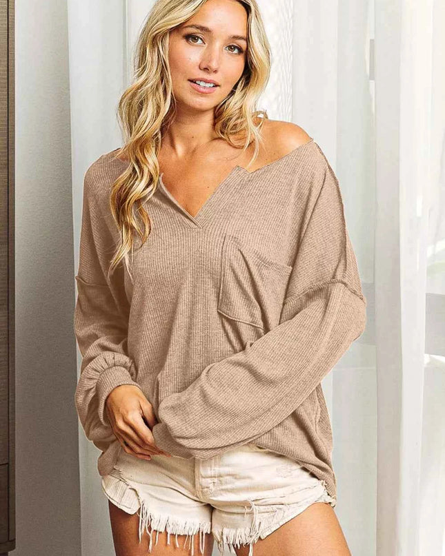 BiBi Exposed Seam Long Sleeve Top