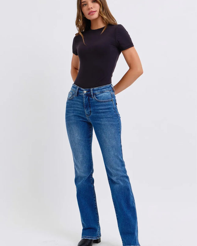 Judy Blue Full Size Run Mid-Rise Bootcut Jeans with Thermal Lining