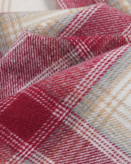 Men's Plaid Button Up Long Sleeve Jacket