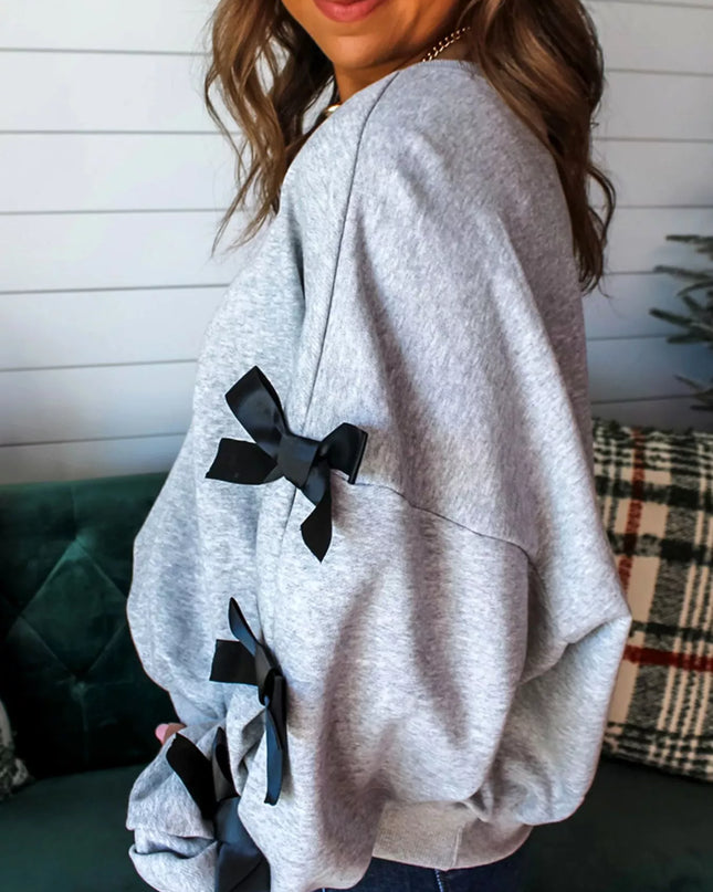 Howdy Christmas 4 Trees Ribbon Bow Decor Sweatshirt