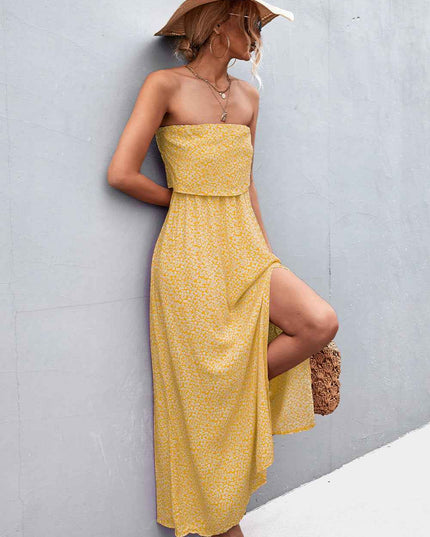 Strapless Split Maxi Dress