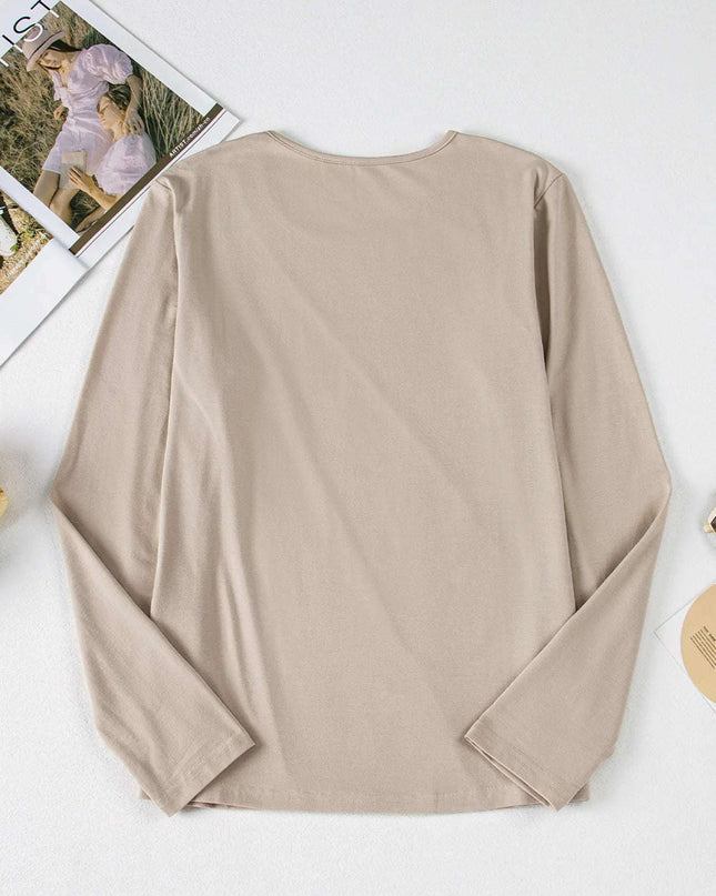 Asymmetric Seam Detail Long Sleeve Top