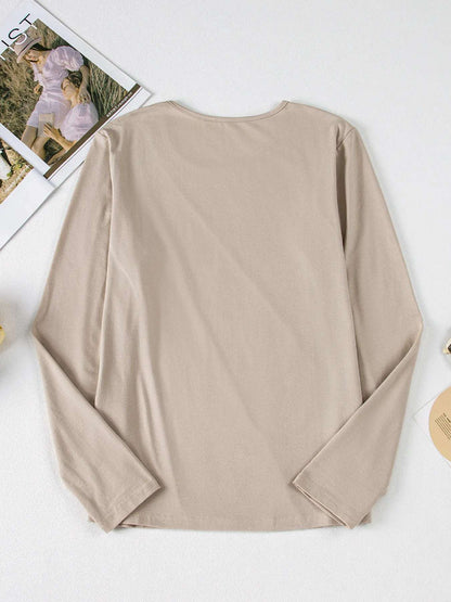 Asymmetric Seam Detail Long Sleeve Top