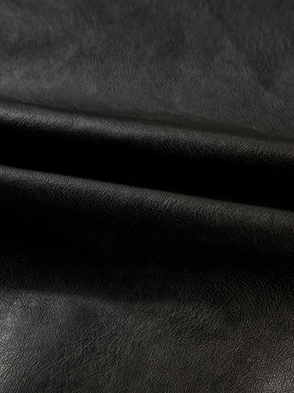 Faux Leather Buttoned Front Boxy Jacket