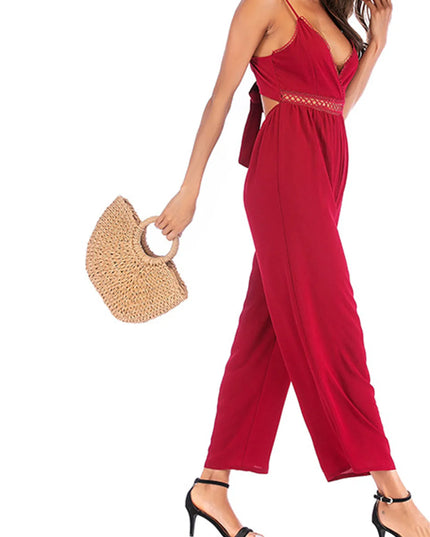 Spaghetti Strap Wide Leg Jumpsuit 