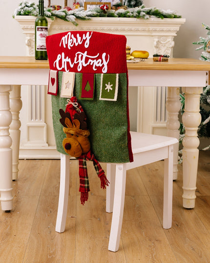Christmas Chair Cover Dark Green One Size