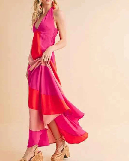 Aemi+Co Color Block Sleeveless Maxi Dress
