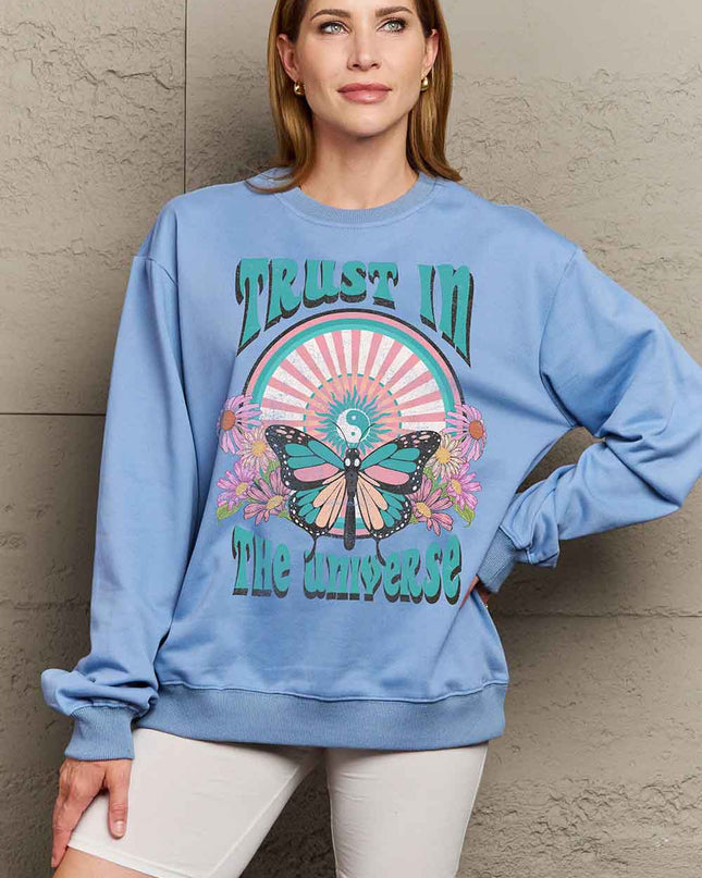Simply Love Simply Love Full Size TRUST IN THE UNIVERSE Graphic Sweatshirt