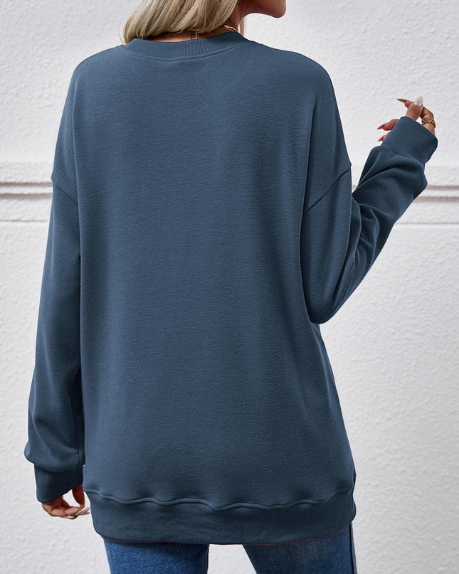 Dropped Shoulder Sweatshirt with Pockets