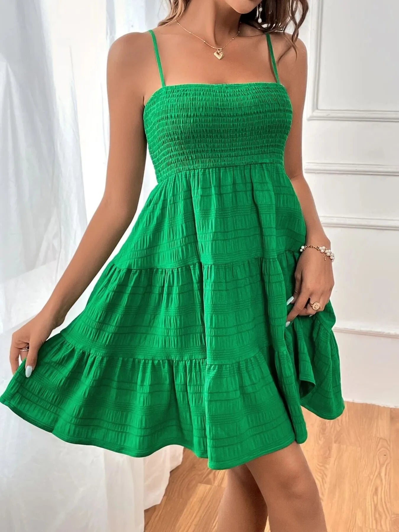 Smocked Tiered Cami Dress