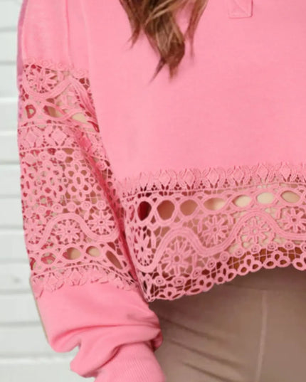 Crochet Snap Button Sweatshirt