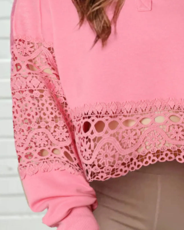 Crochet Snap Button Sweatshirt