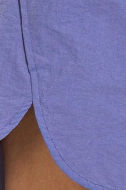 Zenana Windbreaker Smocked Waistband Running Shorts 