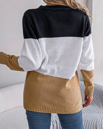 Cable-Knit Striped Button Up Cardigan