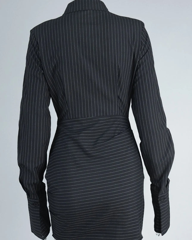 Striped Long Sleeve Shirt Dress