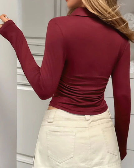 Johnny Collar Long Sleeve T-Shirt