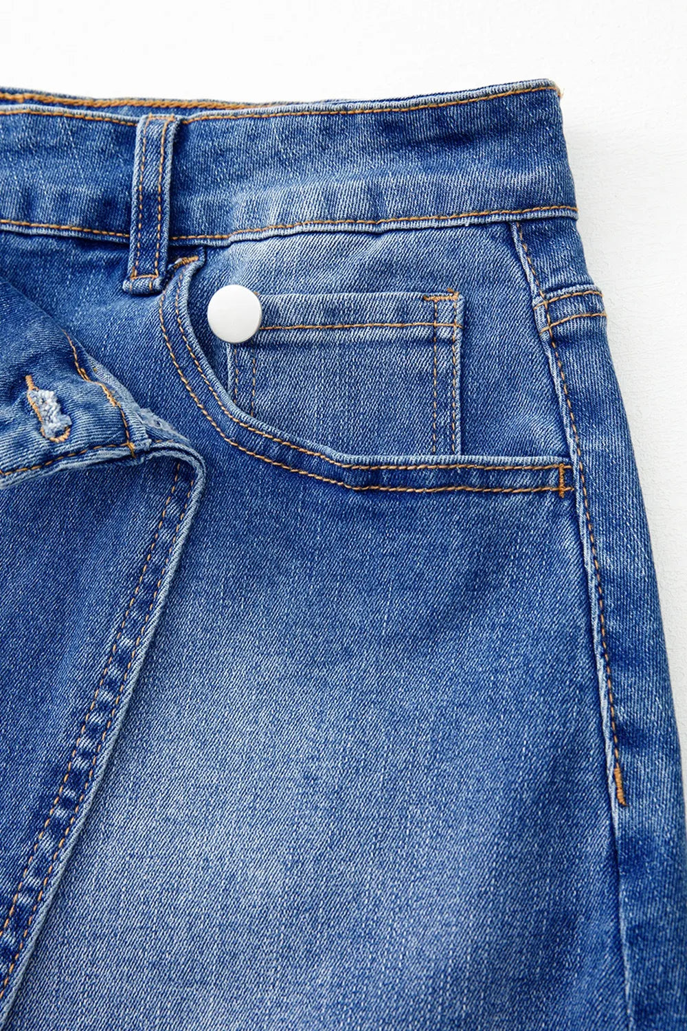 Wrapped Crossed Waist Denim Mini Skirt 