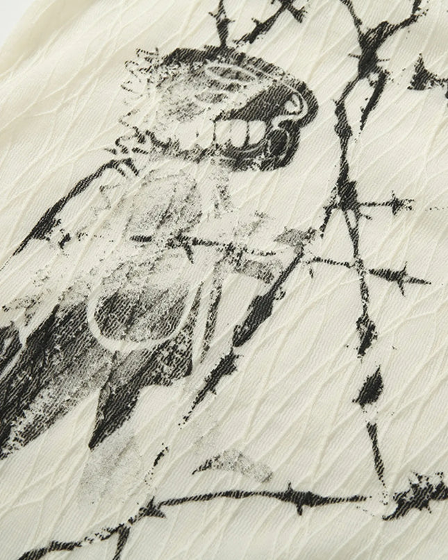 Men's Abstract Print Button-Up Shirt