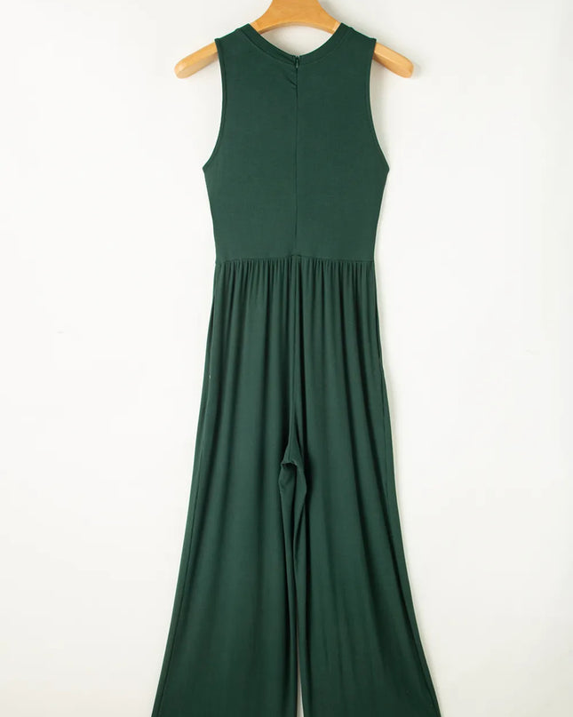 Round Neck Sleeveless Jumpsuit