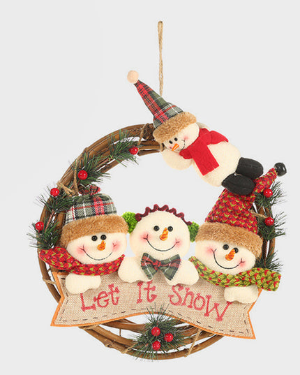 Christmas Doll Wreath Ornament Style B One Size