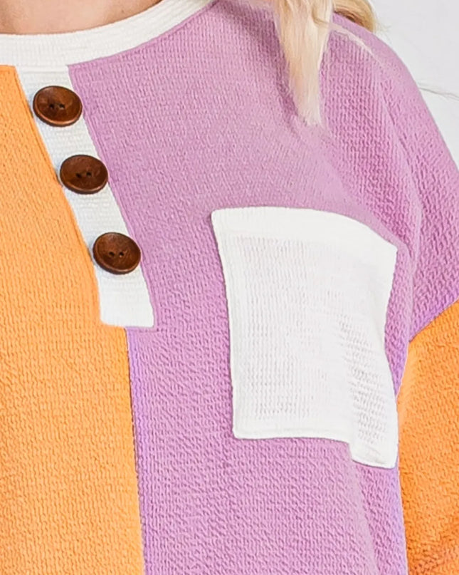 Celeste Full Size Color Block Short Sleeve T-Shirt