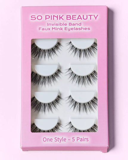SO PINK BEAUTY Faux Mink Eyelashes 5 Pairs 