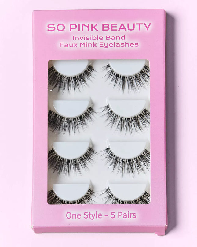 SO PINK BEAUTY Faux Mink Eyelashes 5 Pairs 