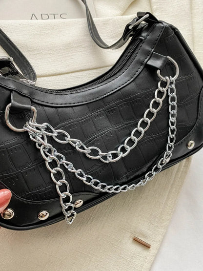 Chain PU Leather Shoulder Bag 