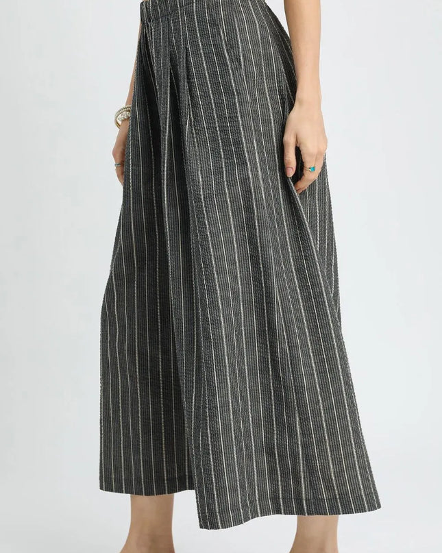 Umgee Pinstripe Crop Palazzo Pants 