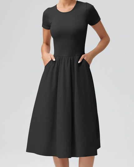 Round Neck Short Sleeve Dress
