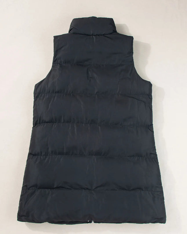 Pocketed Zip Up Vest Coat