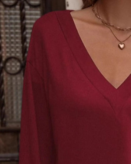 V-Neck Long Sleeve T-Shirt 