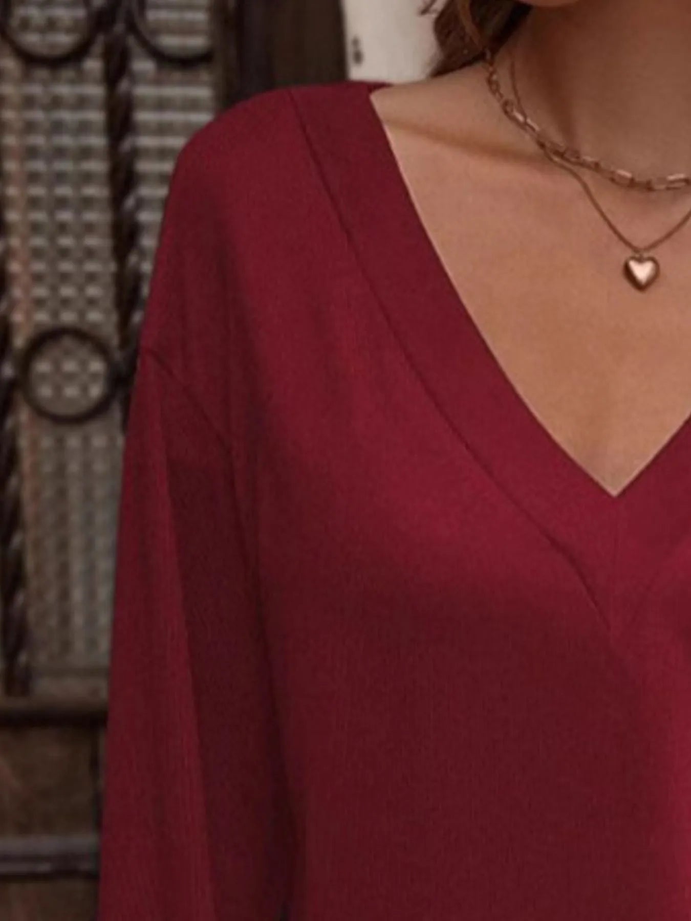 V-Neck Long Sleeve T-Shirt 