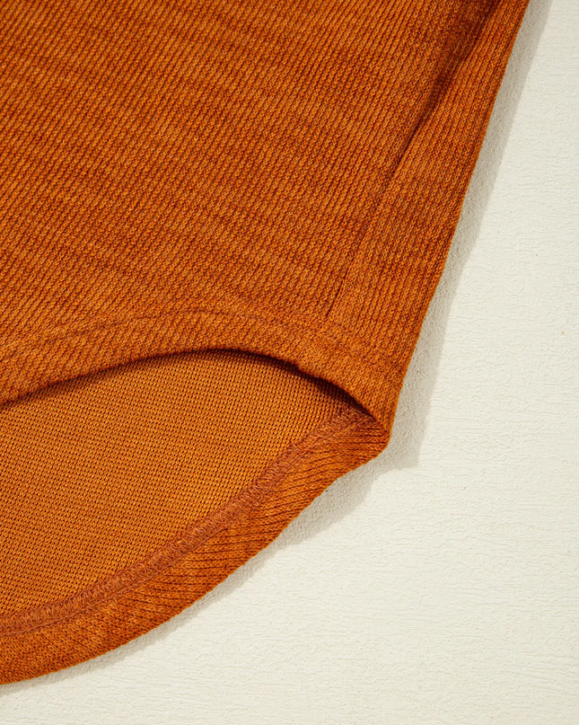 Contrast Plaid Hood Patchwork Chest Pocket Henley Top